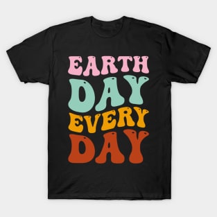 Earth Day Every Day Retro Vintage Sunset Happy Earth Day T-Shirt